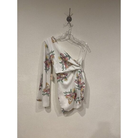 Superdown Essie Dress Womens Small White Floral One Shoulder Mini Party Cocktail - Picture 5 of 5